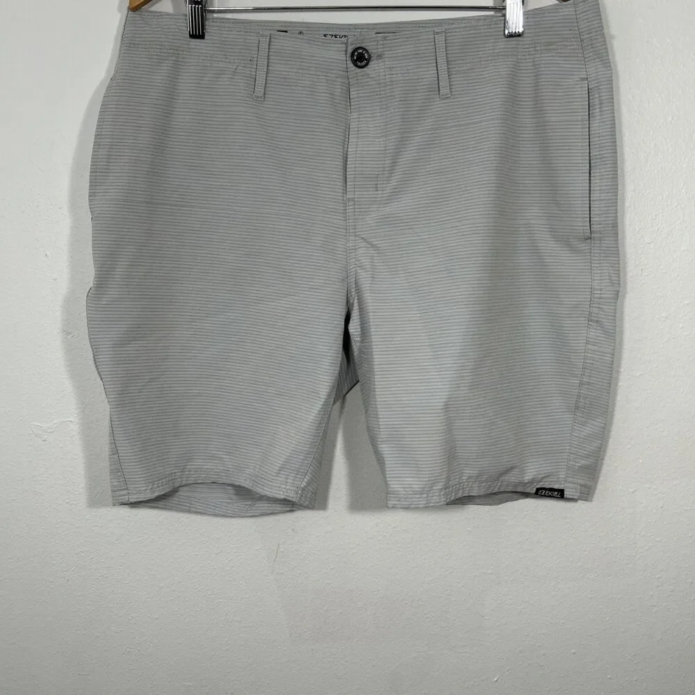 Ezekiel Shorts Mens 38 Gray Striped Versa Hybrid Board Stretch
